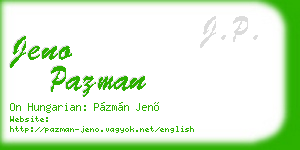 jeno pazman business card